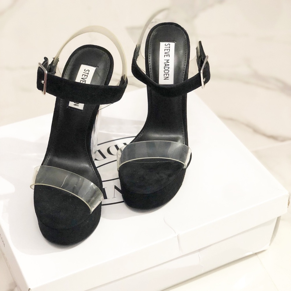 Steve Madden Womens Glimpse Platform Heels Suede